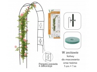 GARDEN Pergola ogrodowa STALOWA z dekoracjami 140x38x240 cm (+kotwy)