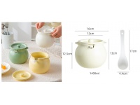 Garnuszek, waza z pokrywką i łyżką 1400 ml BIAŁA