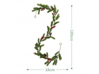 Girlanda świąteczna SOSNA z szyszkami i czerwonymi kulkami 180x18 cm