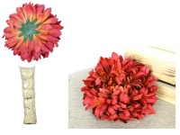 Główka kwiatowa CHRYZANTEMA BOMBA 19x8 cm BORDOWO-BRĄZOWA cieniowana