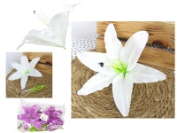 Główka kwiatowa LILIA 21 cm BIAŁA - 1 szt