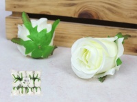 Główka kwiatowa RÓŻA 9x7 cm KREMOWA - 1 szt