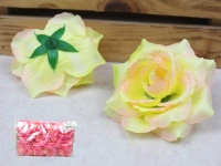 Główka RÓŻA 10x5 cm ŻÓŁTO-RÓŻOWA cieniowana - 1 szt