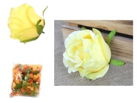 Główka RÓŻA wyrobowa 8x7 cm jasno żółta- 1 szt