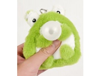 Gniotek antystresowy pluszowy ŻABA piszcząca z wychodzącą gumą 10x8 cm