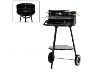 Grill węglowy prosty z kółkami 58x44x72 cm