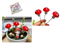 Grzybek styropianowy - pik MUCHOMOR 7x2,5 cm - kpl. 6 szt