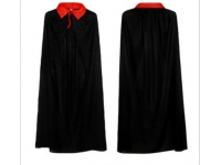 Halloween Peleryna CZARNA z czerwonym kołnierzem 120 cm