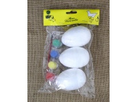 Jajka styropianowe z farbami 4 kolory i pędzelkiem do malowania kpl 3 szt