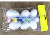 Jajka styropianowe z farbami 5 kolorów i pędzelkiem do malowania kpl 6 szt