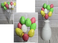 Jajka wielkanocne na piku POSREBRZANE 4x3 cm - kpl 12 szt