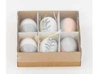 Jajko plastikowe z zawieszką 6 cm - kpl 6 szt w kartoniku 200-01