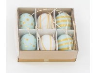 Jajko plastikowe z zawieszką 6 cm - kpl 6 szt w kartoniku 200-03