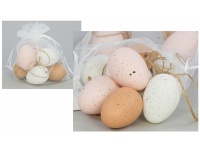 Jajko plastikowe z zawieszką 4 cm - kpl 12 szt w woreczku NATURALNE