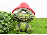 k Figurka ceramiczna ŻABA muchomor 20x16 cm