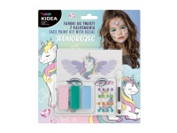 KIDEA Farbki do twarzy z diamentami i kalkomanią JEDNOROŻEC