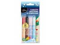 KIDEA Flamastry dwustronne ze stempelkami 10 kolorów 14 cm