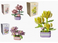 Klocki KWIATKI w wazonie MIX WZORÓW kartonik 12x8x8 cm