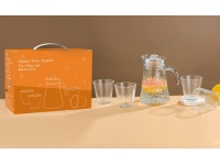 Komplet dzbanek 1500 ml + 4 kubki tłoczony wzór kropki