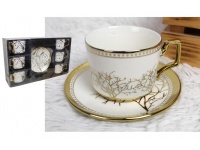 Komplet filiżanki do kawy + talerzyki 6+6 el ZŁOTE DRZEWO
