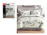 Komplet pościeli mikrofibra WZ01 BIAŁA W BRĄZOWE GAŁĄZKI