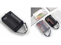 Kosmetyczka podręczna, siatkowa, nylonowa 10x5 cm CZARNA