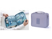 Kosmetyczka podróżna Z PRZEGRODAMI 21x16x7 cm SZARA