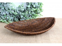 Kosz, koszyk ŁÓDKA 34x20x6,5 cm BRĄZOWY