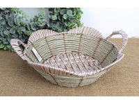 Kosz, koszyk OKRĄGŁY z uszami 36x32,5x12 cm SZARY