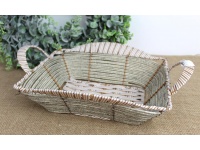 Kosz, koszyk PROSTOKĄTNY z uszami 38x27x11 cm SZARY