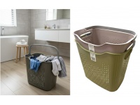 Kosz na bieliznę, pranie plastikowy 38x34x27 cm z rączką 48 cm mix kolor