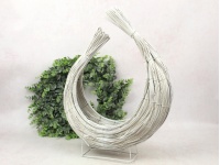 Kosz, osłonka rattanowa na stelażu z drutu KSIĘŻYC 53x40x12 cm