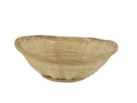 Koszyk, Tacka bambusowa okrągła naturalna 15x12x5,5 cm