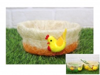 Koszyk wielkanocny sizal 27x7 mix wzorów i kolorów - 1 szt