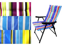 Krzesło, fotel składany miękki plażowy w kolorowe PASKI mix kolor 91x57x43 cm