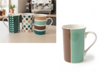 Kubek ceramiczny 360 ml KROPKI, PASKI 19KT GEO - 1 szt