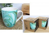 Kubek ceramiczny FALE 400 ml 9x8,5x7 cm TURKUS