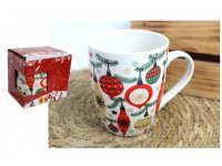 Kubek ceramiczny ŚWIĄTECZNY 8,5x10,5x12 cm 400 ml w kartoniku 12x10,5x8,5 cm MIX WZORÓW