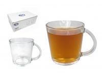 Kubek szklanka z uchem 9,5x9 cm - 1 szt 350 ml GŁADKA