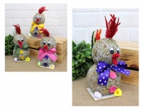 z Kura z siana, kokarda w kropki 23 cm