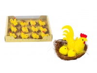 Kurczak kogut z kurczakami w gnieździe 6 cm - 1 szt