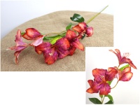 Kwiat LILIA 3D PRINT wys. 73 cm (5 kwiatów 10x6 cm, 2 pąki) - pomarańczowo-różowa