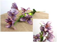 Kwiat LILIA 3D PRINT wys. 73 cm (5 kwiatów 10x6 cm, 2 pąki) - fioletowa