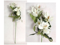 Kwiat ALSTREMERIA wys. 69 cm 3-ramiona (12 kwiatów 8-9 cm) BIAŁA