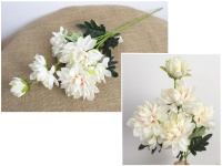 Kwiat DALIA wys. 65 cm (6 kwiatów 11-4,5 cm) BIAŁY
