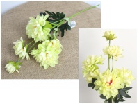 Kwiat DALIA wys. 65 cm (6 kwiatów 11-4,5 cm) LIMONKOWO-ŻÓŁTY