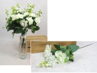 Kwiat GOŹDZIK wys. 35 cm na piku (3 kwiaty 6-5 cm) BIAŁY - 1 szt