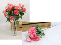 Kwiat GOŹDZIK wys. 35 cm na piku (3 kwiaty 6-5 cm) RÓŻOWY - 1 szt