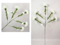 Kwiat GOŹDZIK wys. 84 cm, 5 ramion (10 kwiatów 8-5 cm) BIAŁY