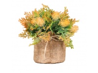 Kwiat JESIENNY w jutowej doniczce wys. 16 cm POMARAŃCZOWY - 1 szt